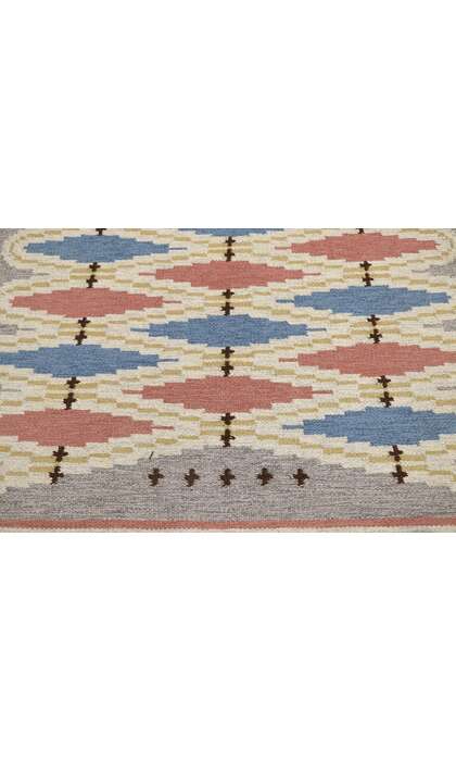 4 x 6 Vintage Swedish Scandinavian Rollakan Rug 78108