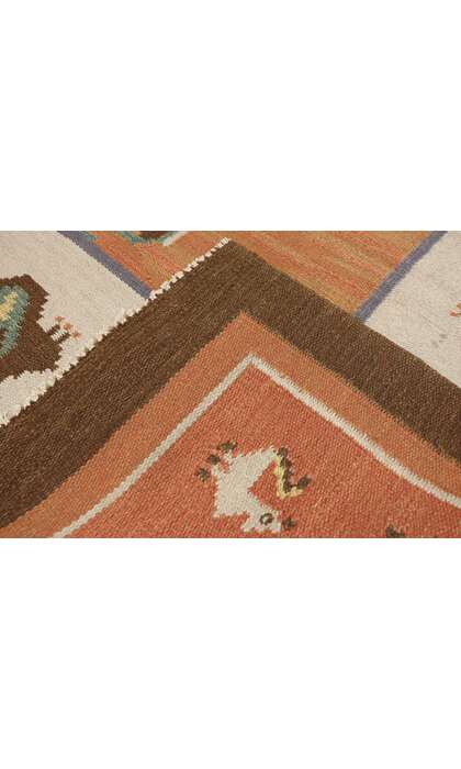 7 x 9 Vintage Swedish Scandinavian Rollakan Rug 78110