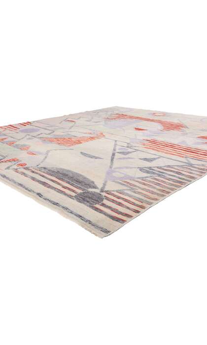 9 x 10 Abstract Orphism Modern Turkish Oushak Rug 53982