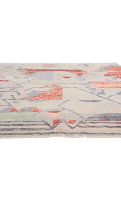 9 x 10 Abstract Orphism Modern Turkish Oushak Rug 53982
