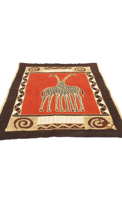3 x 5 Vintage African Giraffe Batik Tapestry 79089