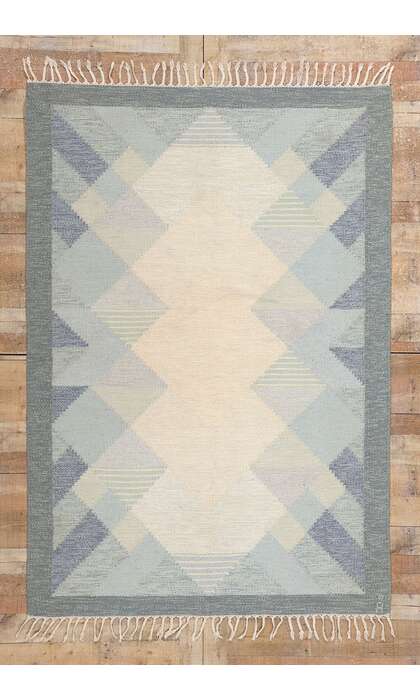 5 x 8 Anna Johanna Angstrom Vintage Swedish Rollakan Rug 79042