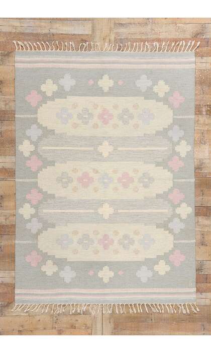 5 x 8 Anna Johanna Angstrom Vintage Swedish Scandinavian Rollakan Rug 79046