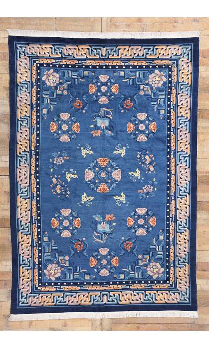 6 x 9 Antique Blue Chinese Peking Rug 79078