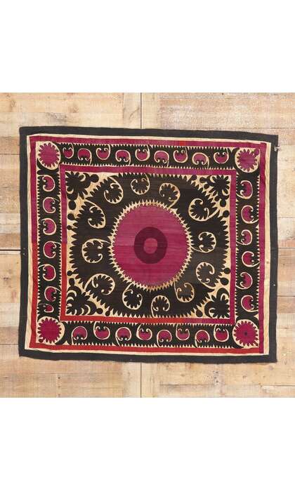 4 x 5 Antique Uzbek Shakhrisabz Suzani Tapestry 79093