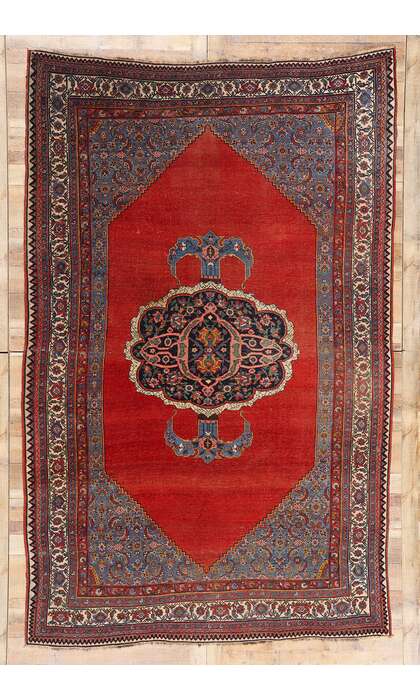 7 x 12 Late 19th Century Antique Persian Halvai Bijar Rug 79080