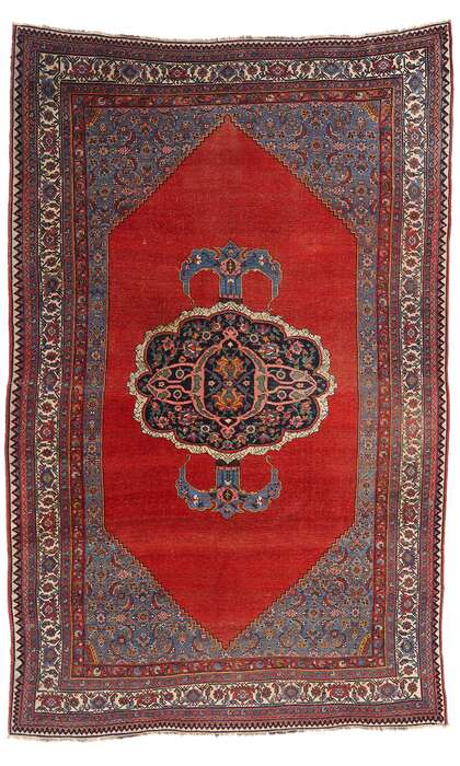 7 x 12 Late 19th Century Antique Persian Halvai Bijar Rug 79080