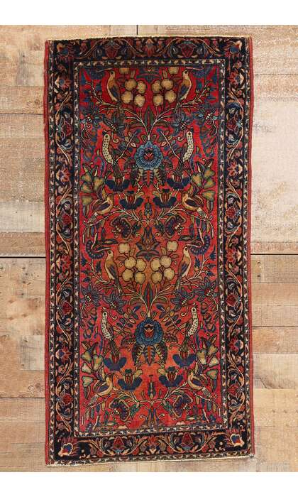 3 x 5 Antique Persian Sarouk Pictorial Rug Garden of Paradise 79081