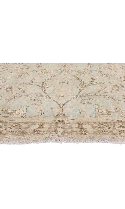 6 x 10 Distressed Antique Persian Tabriz Pictorial Prayer Rug 61383