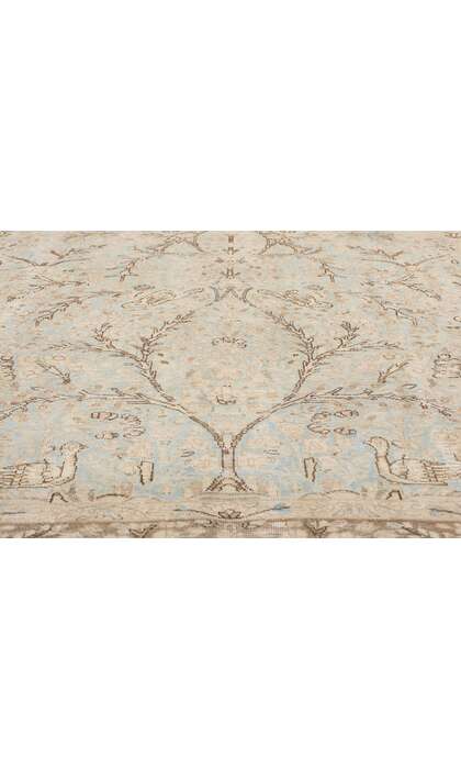 6 x 10 Distressed Antique Persian Tabriz Pictorial Prayer Rug 61383