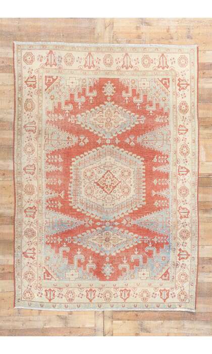 7 x 10 Distressed Antique Persian Viss Rug 61312