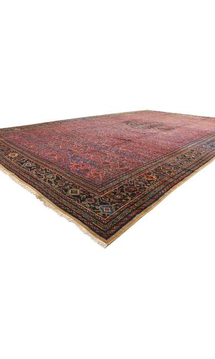 13 x 21 Antique Pink Dergazine Hamadan Rug 78339