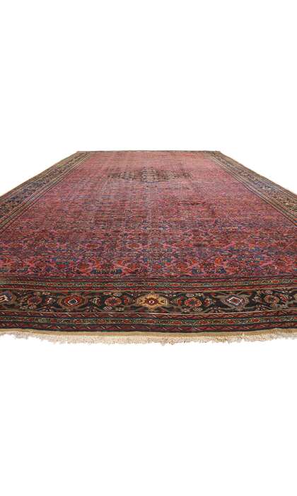 13 x 21 Antique Pink Dergazine Hamadan Rug 78339