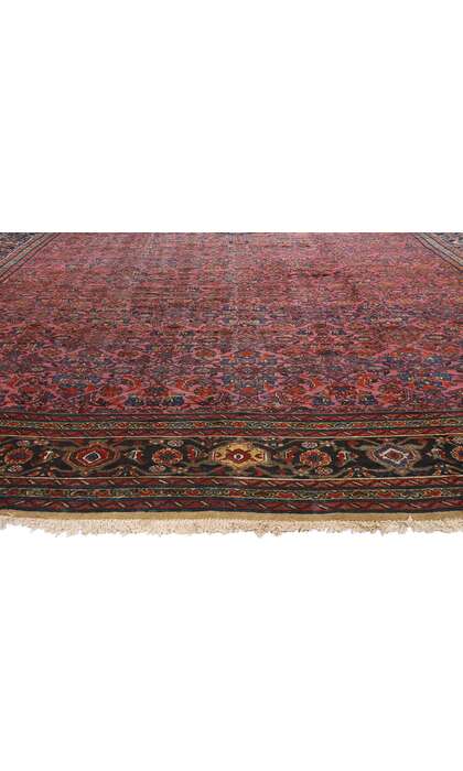 13 x 21 Antique Pink Dergazine Hamadan Rug 78339