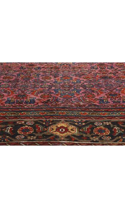 13 x 21 Antique Pink Dergazine Hamadan Rug 78339
