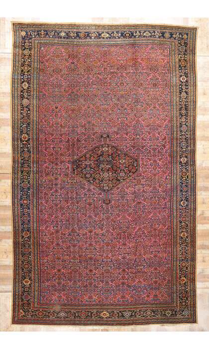 13 x 21 Antique Pink Dergazine Hamadan Rug 78339