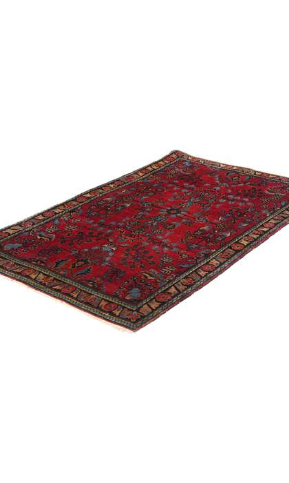 2 x 4 Antique Red Persian Sarouk Rug 79010