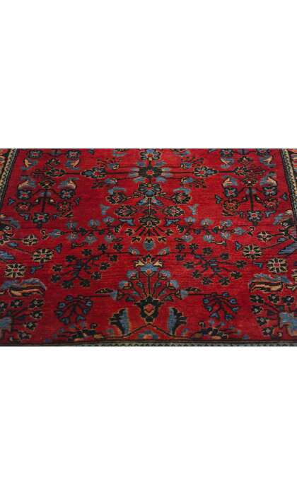 2 x 4 Antique Red Persian Sarouk Rug 79010