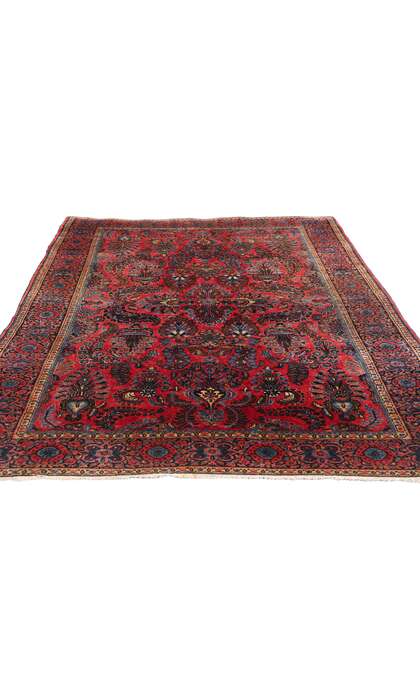 4 x 6 Antique Red Persian Sarouk Rug 79018