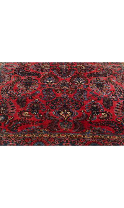 4 x 6 Antique Red Persian Sarouk Rug 79018