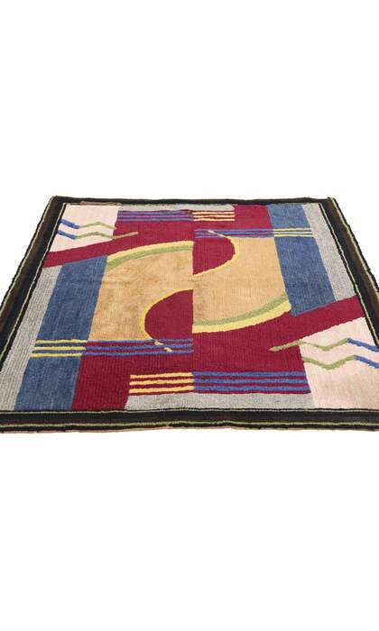 3 x 4 Art Deco Bauhaus American Hooked Rug 79114