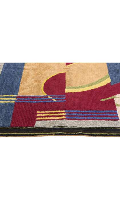 3 x 4 Art Deco Bauhaus American Hooked Rug 79114