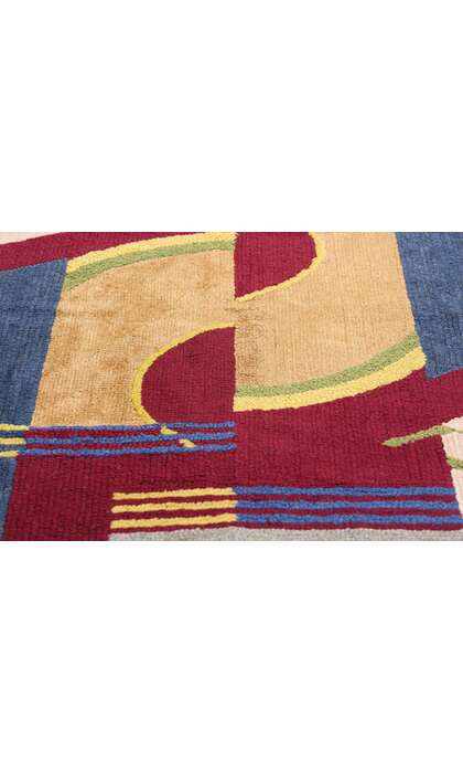 3 x 4 Art Deco Bauhaus American Hooked Rug 79114