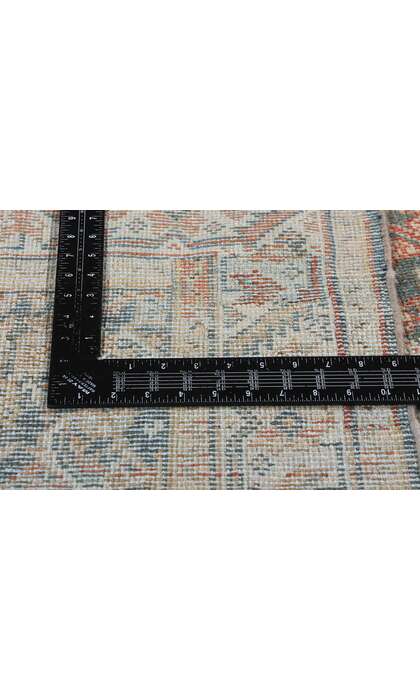 4 x 10 Distressed Antique Blue Persian Mahal Rug Runner 61314