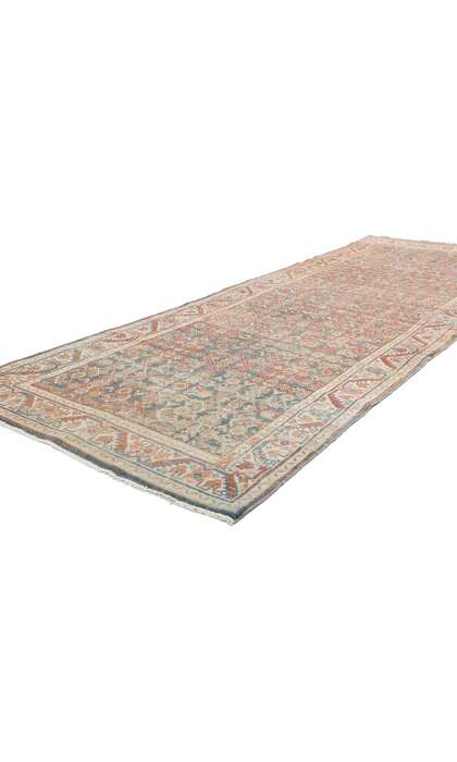 4 x 10 Distressed Antique Blue Persian Mahal Rug Runner 61314