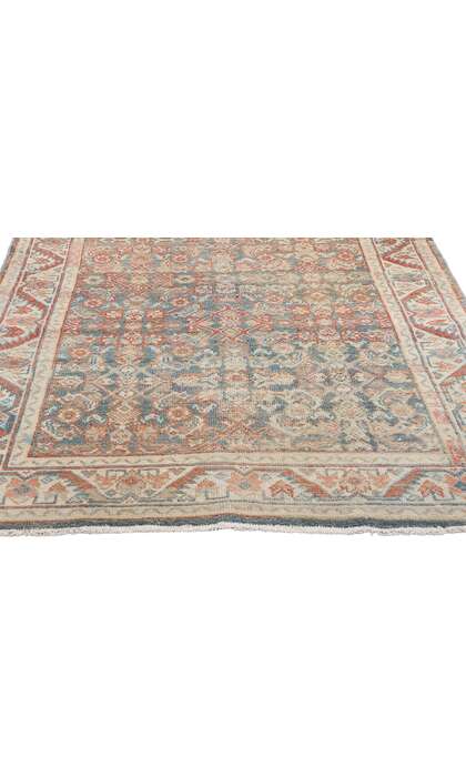 4 x 10 Distressed Antique Blue Persian Mahal Rug Runner 61314