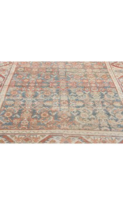 4 x 10 Distressed Antique Blue Persian Mahal Rug Runner 61314