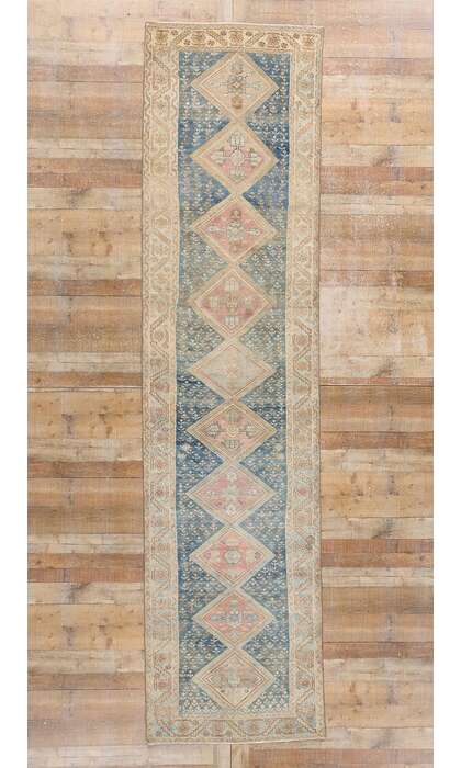 3 x 14 Distressed Antique Persian Malayer Rug Runner 61340