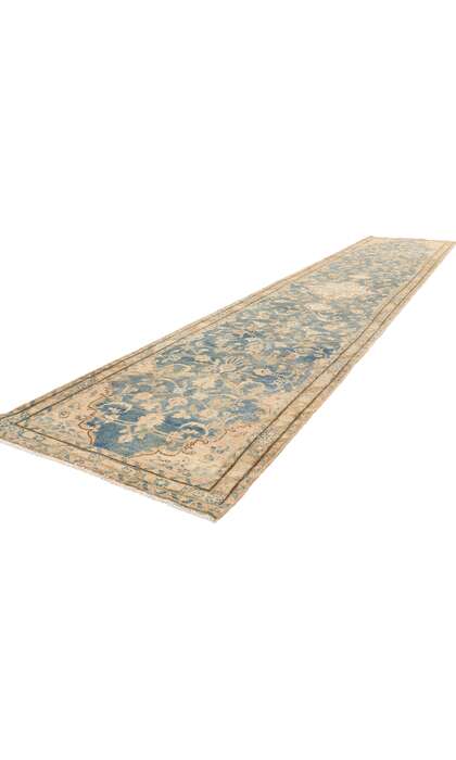 3 x 15 Distressed Antique Blue Persian Malayer Rug Runner 61328