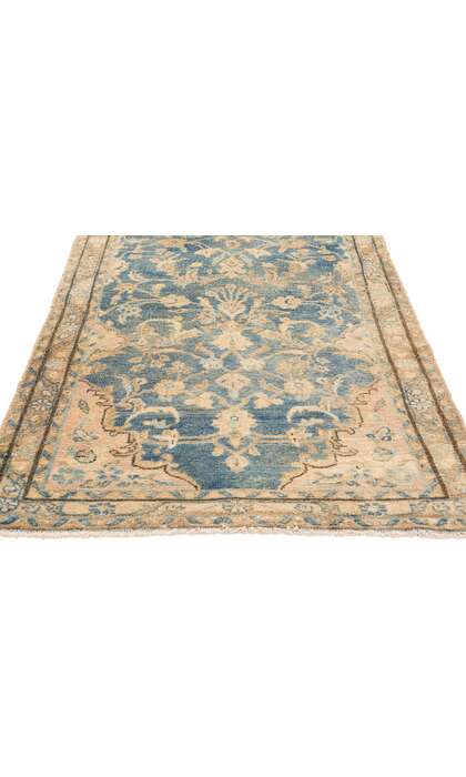 3 x 15 Distressed Antique Blue Persian Malayer Rug Runner 61328