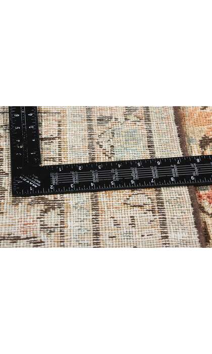 4 x 10 Distressed Antique Persian Mahal Rug Runner 61313