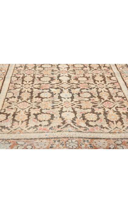 4 x 10 Distressed Antique Persian Mahal Rug Runner 61313