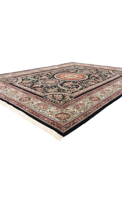 9 x 12 Vintage Black Chinese Savonnerie Rug 79095
