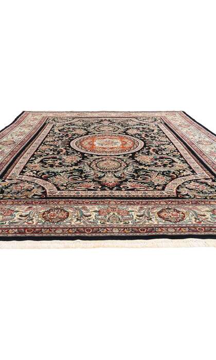 9 x 12 Vintage Black Chinese Savonnerie Rug 79095