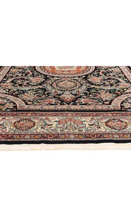 9 x 12 Vintage Black Chinese Savonnerie Rug 79095