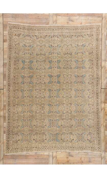 8 x 10 Distressed Antique Persian Tabriz Rug 61386