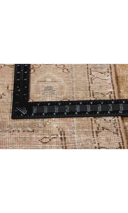 10 x 13 Distressed Vintage Earth-Tone Persian Tabriz Rug 61341