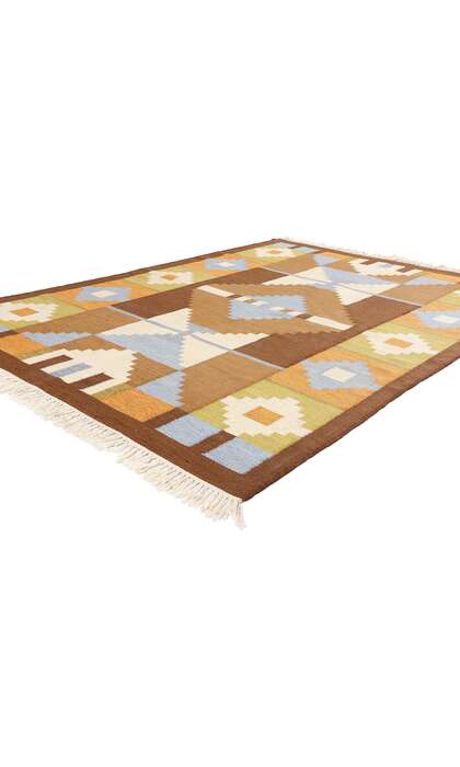 6 x 8 Evy Svensson Vintage Swedish Scandinavian Rollakan Rug 79039