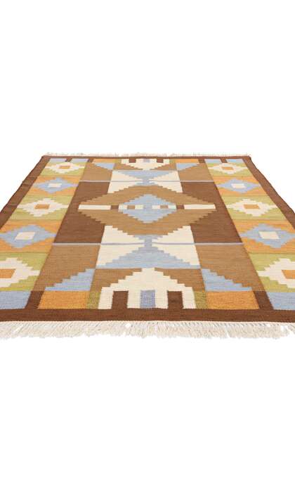 6 x 8 Evy Svensson Vintage Swedish Scandinavian Rollakan Rug 79039