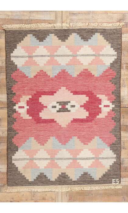 6 x 8 Evy Svensson Vintage Swedish Rollakan Rug 79045