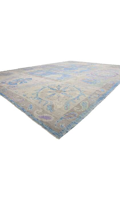 15 x 21 Extra-Large Modern Blue Turkish Oushak Rug 53965