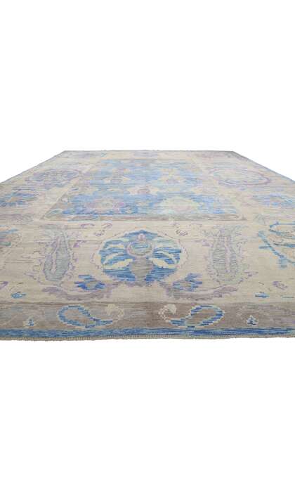 15 x 21 Extra-Large Modern Blue Turkish Oushak Rug 53965