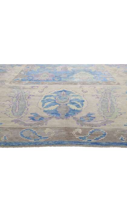 15 x 21 Extra-Large Modern Blue Turkish Oushak Rug 53965