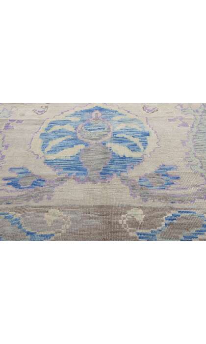 15 x 21 Extra-Large Modern Blue Turkish Oushak Rug 53965