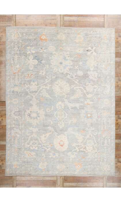 10 x 13 Contemporary Modern Light Gray-Blue Sultanabad Rug 81125