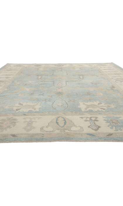 11 x 14 Modern Light Blue Turkish Oushak Rug 53989